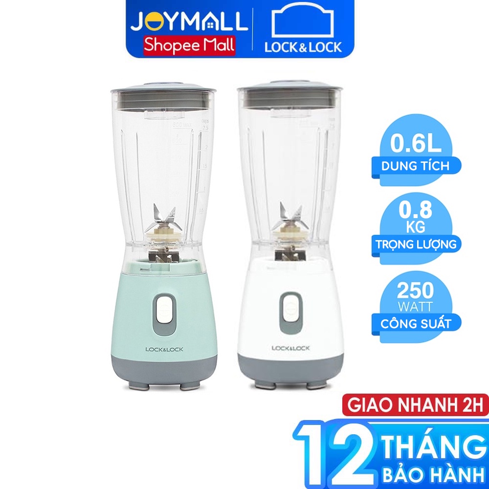 Máy xay sinh tố Lock&amp;Lock 600ml Personal Blender EJM436 - Hàng chính hãng, thao tác 1 chạm, lưỡi xay bén - JoyMall