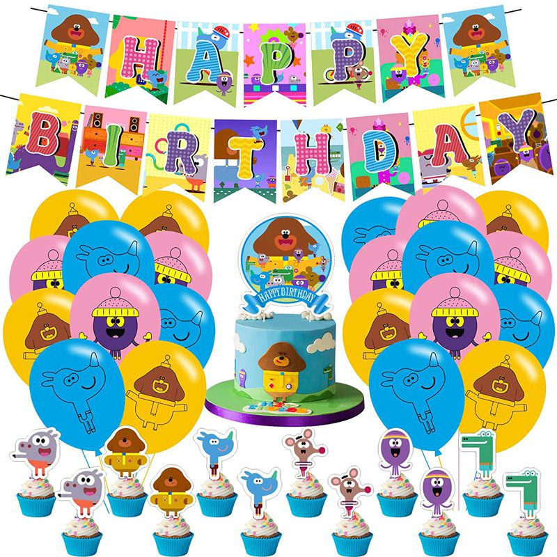 Hey Duggee kid Theme Birthday Party Supplies Cake Topper Banner Balloon Themed Party Decor