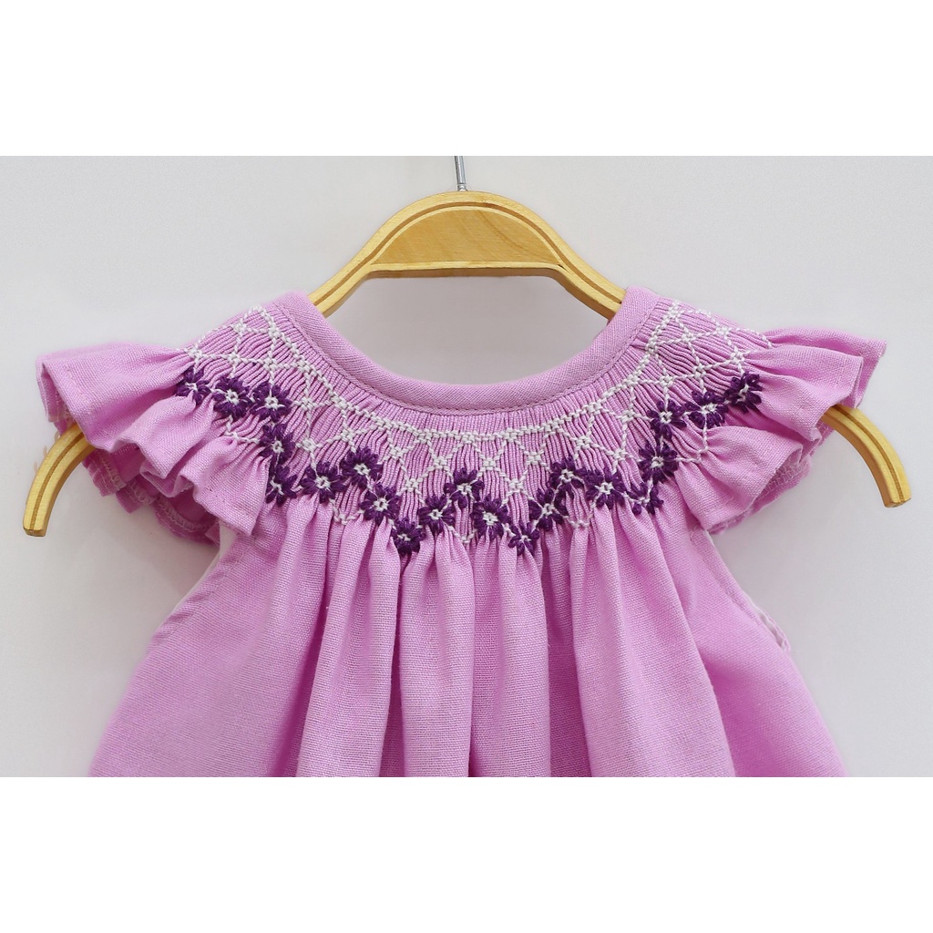ĐẦM SMOCK ĐÔI MẸ VÀ BÉ TÍM