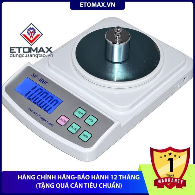 Cân tiểu ly để bàn 500g x 0.01g SF-400C,chính xác tơi 1% gram, tặng kèm hộp chắn gió