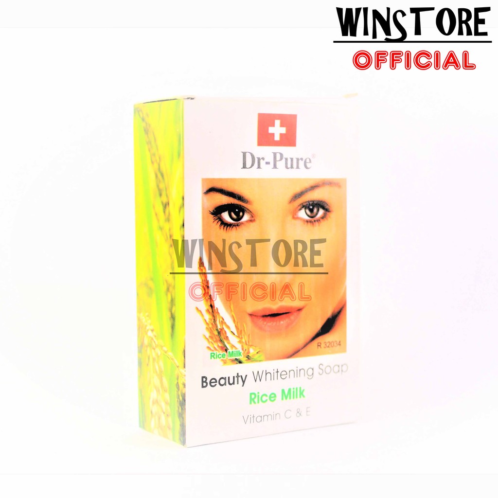 Dr-Pure (Hàng Mới Về) Xà Phòng Sữa Gạo 80gr Vitamin C & E 100% Chính Hãng