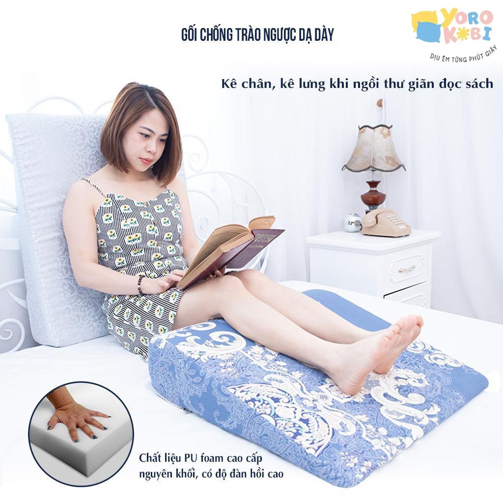 Gối Chống Trào Ngược Dạ Dày Chính Hãng Người Lớn YOROKOBI (14 cm)  Kê Chân, Kê Lưng, Đa Năng