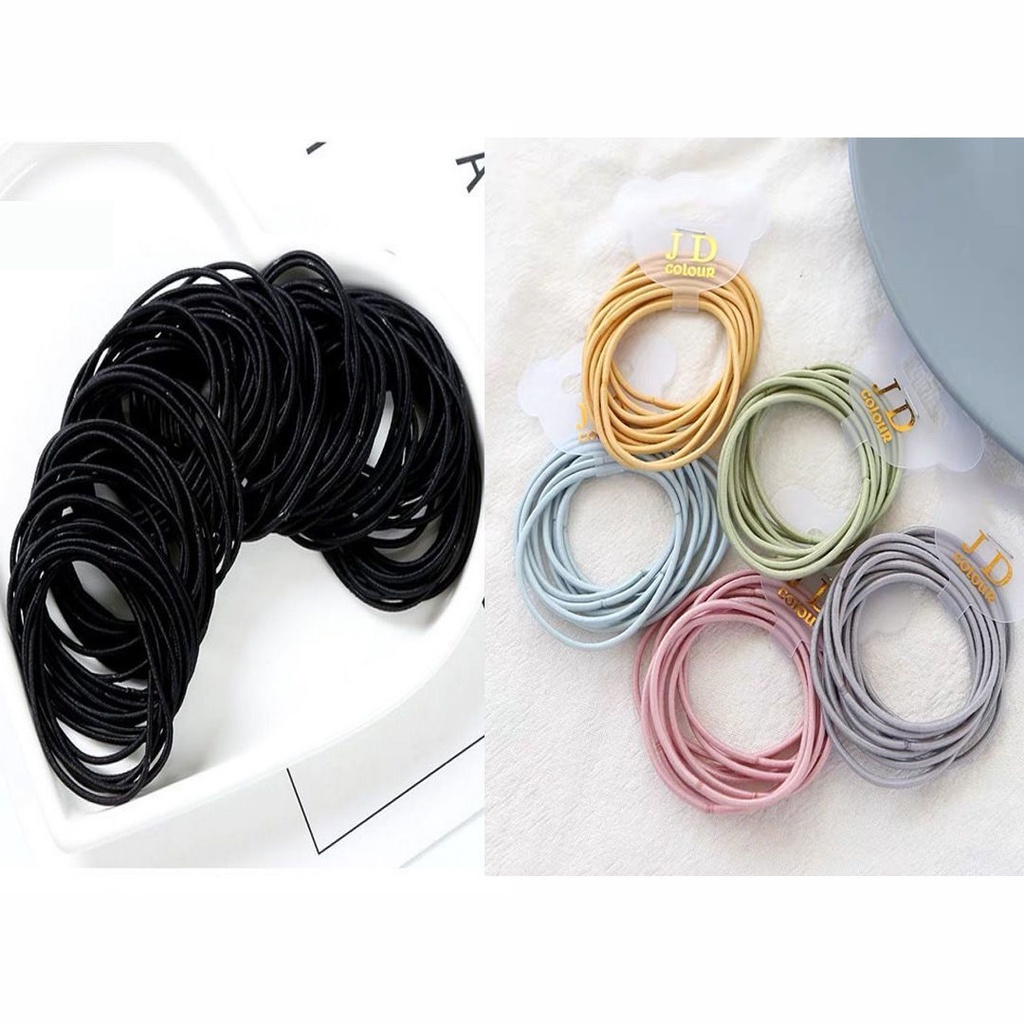 Dây Buộc Tóc Co Dãn Màu Trơn Xinh Xắn Phong Cách Hàn Quốc Cho Nữ