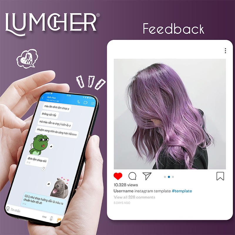 Thuốc nhuộm tóc màu Tím Nho tại nhà chính hãng Lumcher LC27