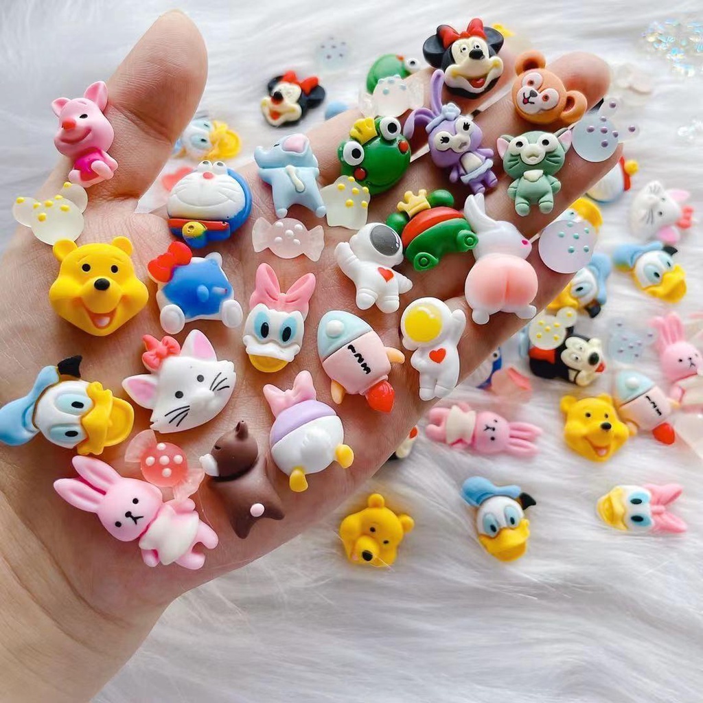 OCEANMAP Set 100 Phụ Kiện Trang Trí Móng Tay Hình Chuột Mickey Thời Trang