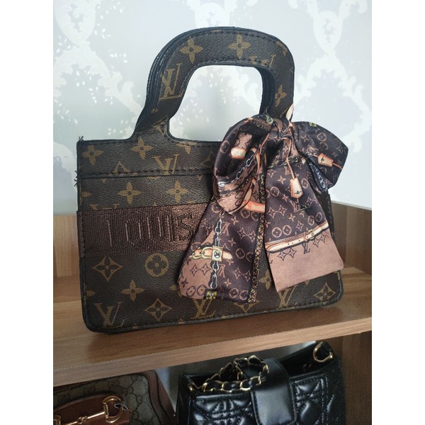 Túi công sở LV kèm khăn lụa thời gian