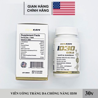 Viên sáng da, chống nắng ID30 Gold 30v