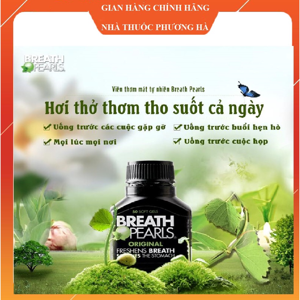 Viên uống thảo dược thơm miệng Breath Pearls (Úc ) Lọ 50 viên