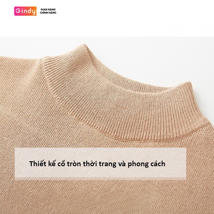 Áo len cổ lọ lửng co giãn nữ GINDY trơn dáng ôm dài tay thời trang thu đông A1103