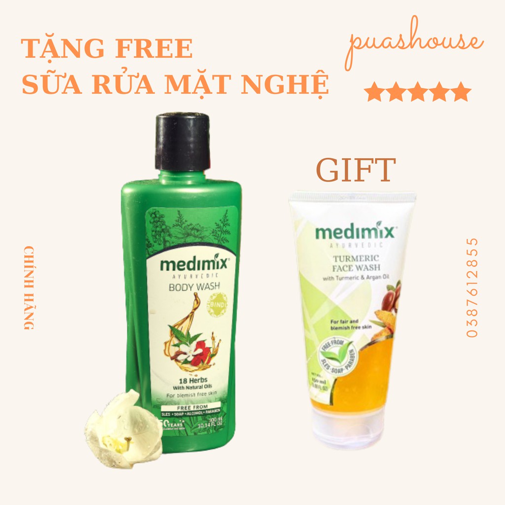 [ DEAL SỮA RỬA MẶT 39K] SỮA TẮM MEDIMIX THẢO DƯOC 30ML VÀ SỮA RỬA MẶT NGHỆ 150ML