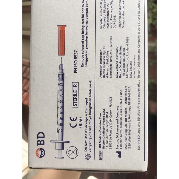 Bơm kim tiêm BD Ultra-Fine II 1mL ( 100 cái/hộp) USA