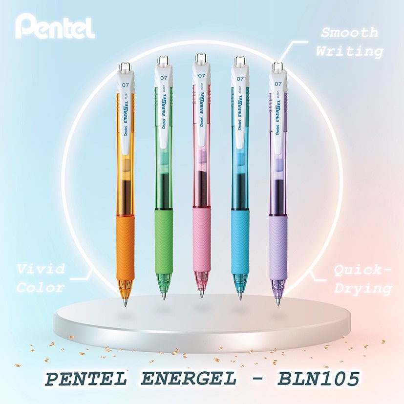 Bút Gel Energel Pentel Vỏ Pastel ngòi 0.5 mm Siêu Nhanh Khô - Hàng Chính Hãng