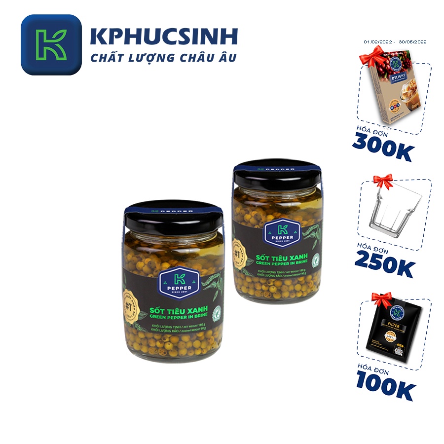 Combo 2 hũ sốt tiêu xanh K Pepper 180g KPHUCSINH - Hàng Chính Hãng