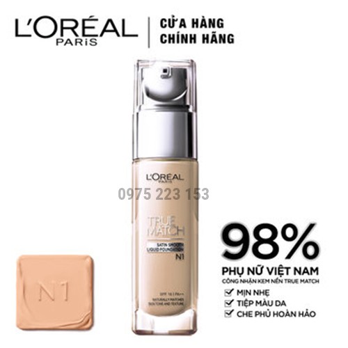 Kem nền mịn da Loreal True Match Tone G2 SPF16/PA++ 30ml - Da sáng