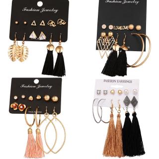 Set 6 Đôi Khuyên Tai Phong Cách Bohemian Thời Trang Cho Nữ
