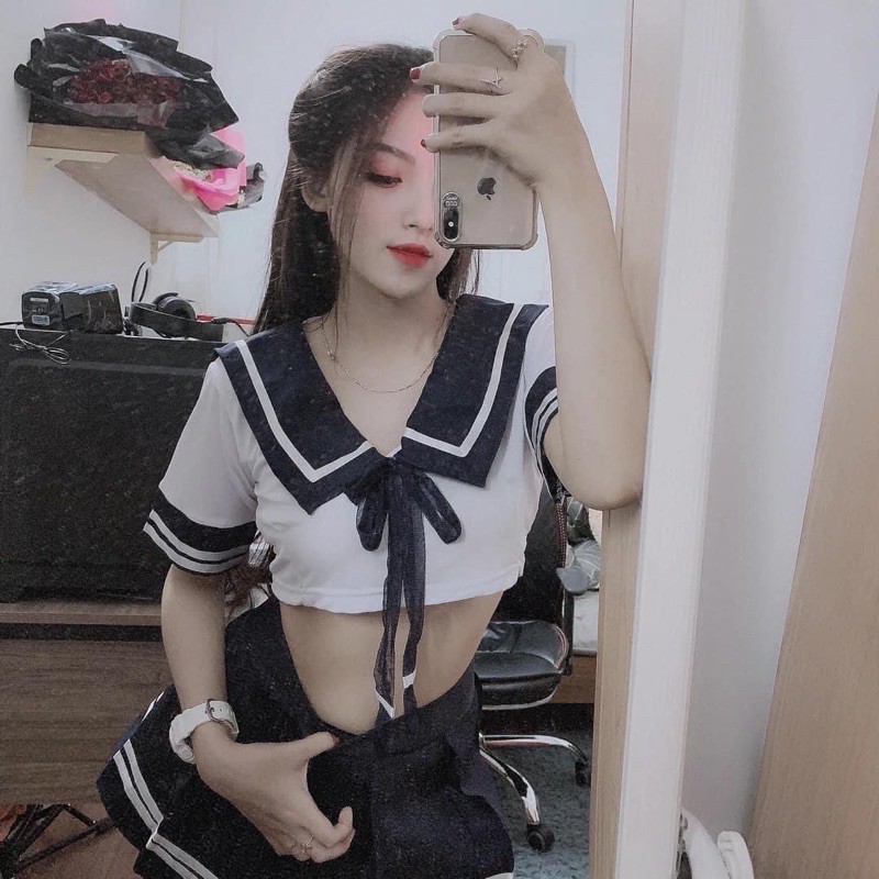 COSPLAY BỘ ĐỒ HỌC SINH NGOAN NGOÃN ( ảnh feedback + video+ có big size 65kg) | BigBuy360 - bigbuy360.vn