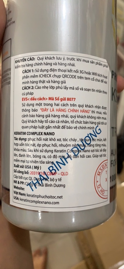 Keratin Complex Nano thủy phân Collagen phục hồi tóc nát tóc hư tổn nặng 1000ml chai xám cao cấp chính hãng giá rẻ gốc