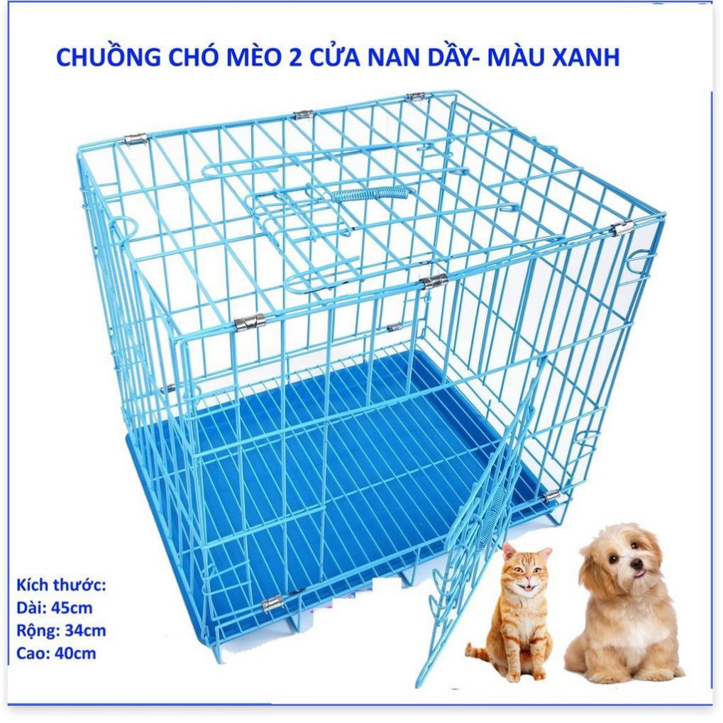 Hanpet.GV- Lồng cho thú cưng dạng gấp gọn sơn tĩnh điện dùng để làm chuồng nuôi chó mèo Màu Ngẫu nhiên sd35 / sd45