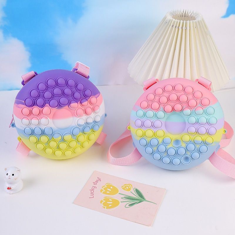 Balo POP IT Cầu Vồng Dễ Thương Cho Bé Size 19cm