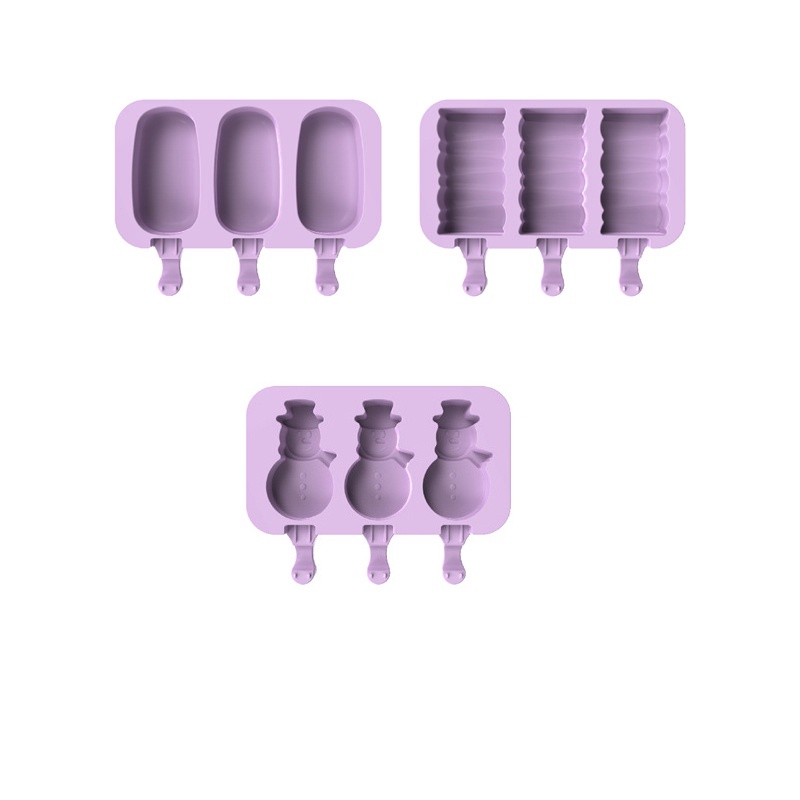 Khuôn làm kem que bằng silicone kèm 50 que DIY tiện dụng