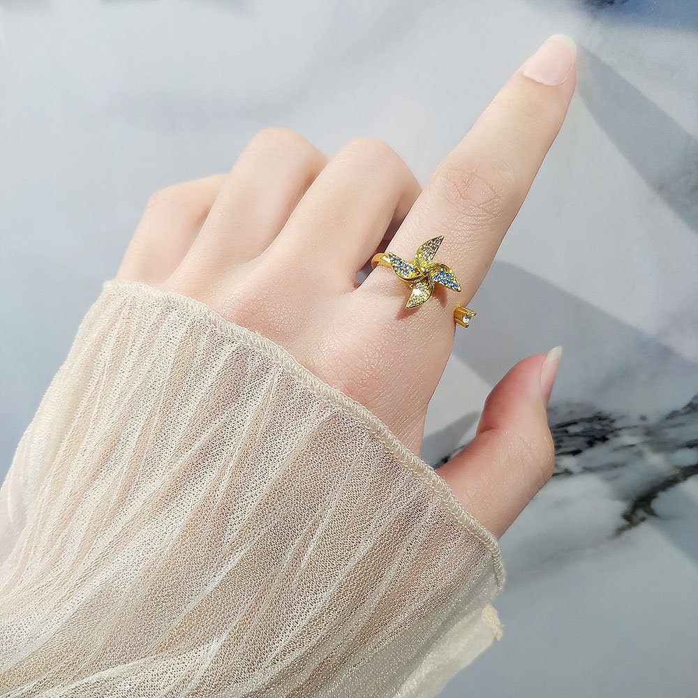 Nhẫn Hở Hình Cối Xay Gió Nhỏ Thời Trang Cho Nữ