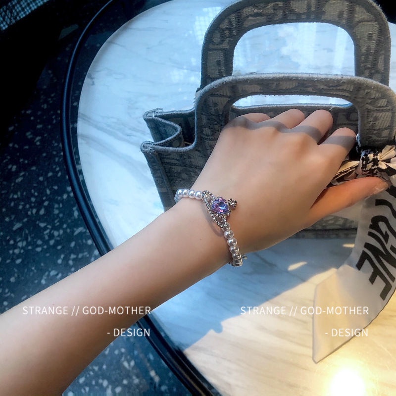 Vòng đeo tay đính ngọc trai giả phong cách Hàn Quốc thời trang lãng mạn dành cho nữ  | BigBuy360 - bigbuy360.vn
