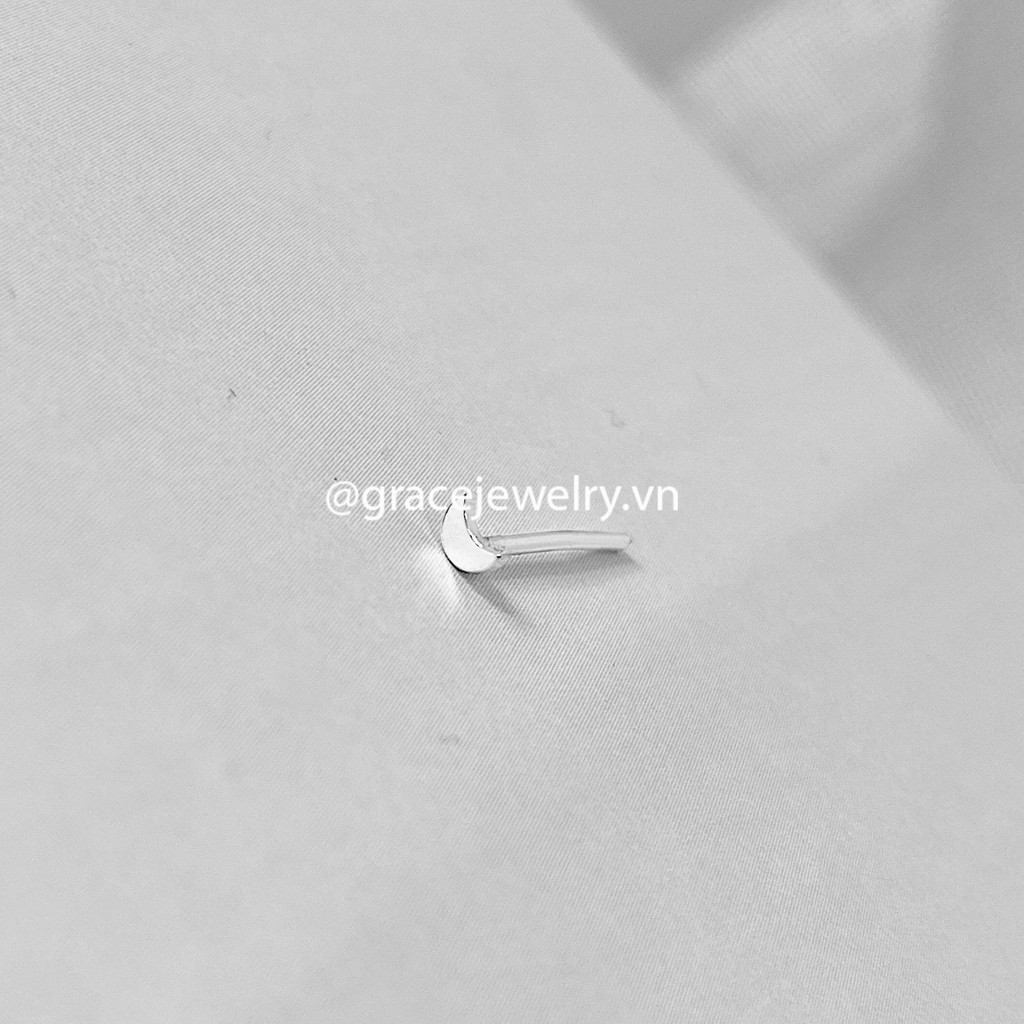 Khuyên tai bạc Grace - Trăng nụ - Moon Stud (chiếc)