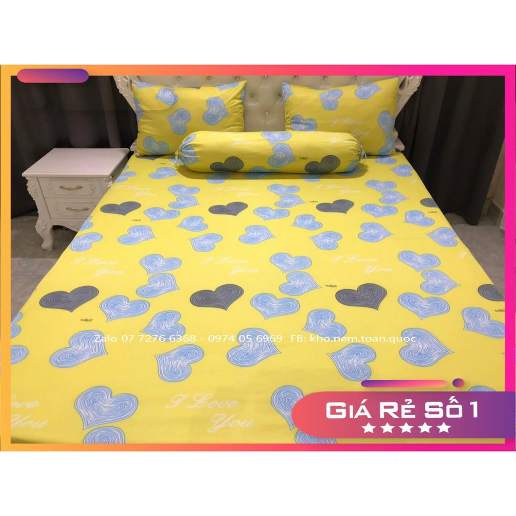 BỘ DRAP THUN HÀN QUỐC HỌA TIẾT TRÁI TIM - NHIỀU MÀU