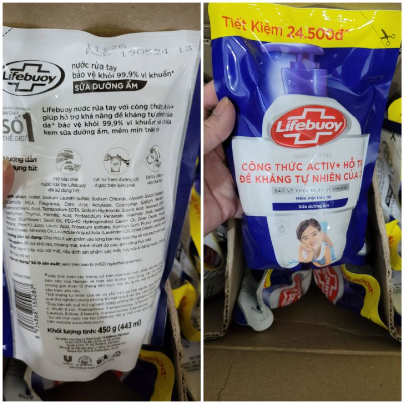CHÍNH HÃNG SIÊU RẺ. THANH LÝ Nước Rửa Tay Lifebuoy 450g