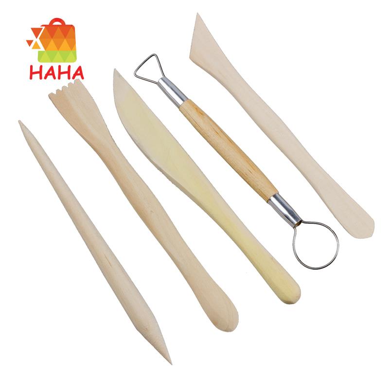 Bộ 5 Dụng Cụ Điêu Khắc Đồ Gốm Bằng Gỗ