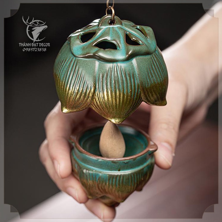 Lư đốt trầm hương dùng trang trí kệ đèn, tượng phật,không gian thiền tịnh