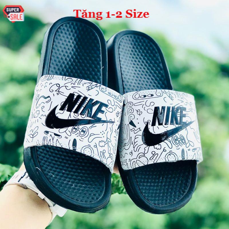 Dép unisex 𝐍𝐈𝐊𝐄 ❤️FREESHIP + Tăng 1-2 size❤️ dép nk quai ngang thể thao nam nữ in nike nhiều màu, tem tag mac đây đủ