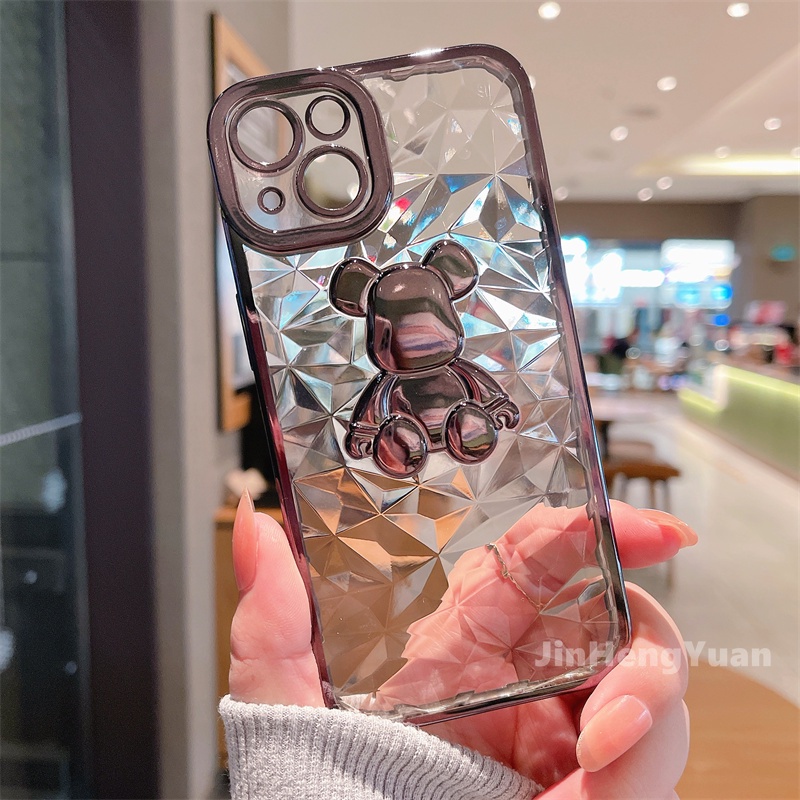 Ốp Điện Thoại Mềm Bảo Vệ Lens Họa Tiết Kim Cương 3D Cho IPhone 13 12 11 PRO MAX
