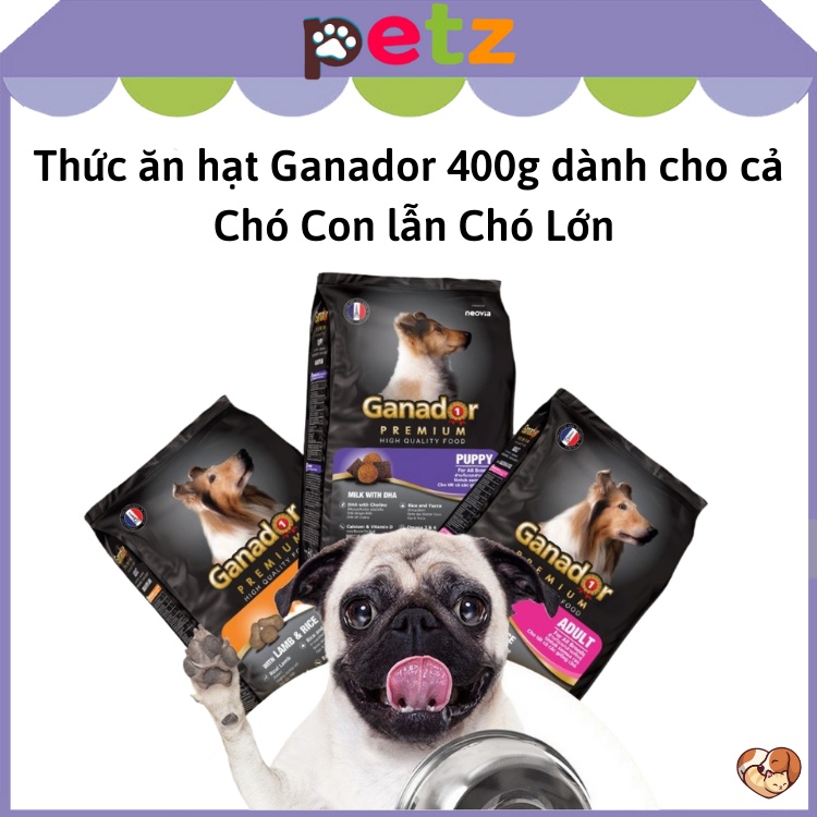 Thức ăn cho chó Ganador 400g PETZ thức ăn hạt cho chó con, chó lớn giúp tăng trưởng cân đối