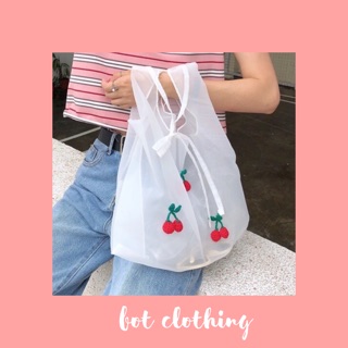 Túi tote voan lụa thêu hoa nổi
