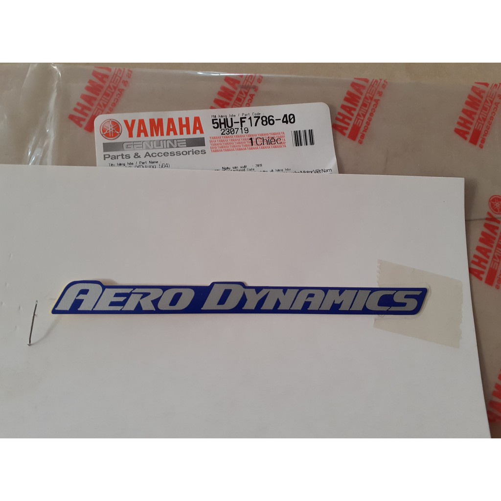 Tem chữ &quot;Aero Dynamics&quot; zin chính hãng Yamaha
