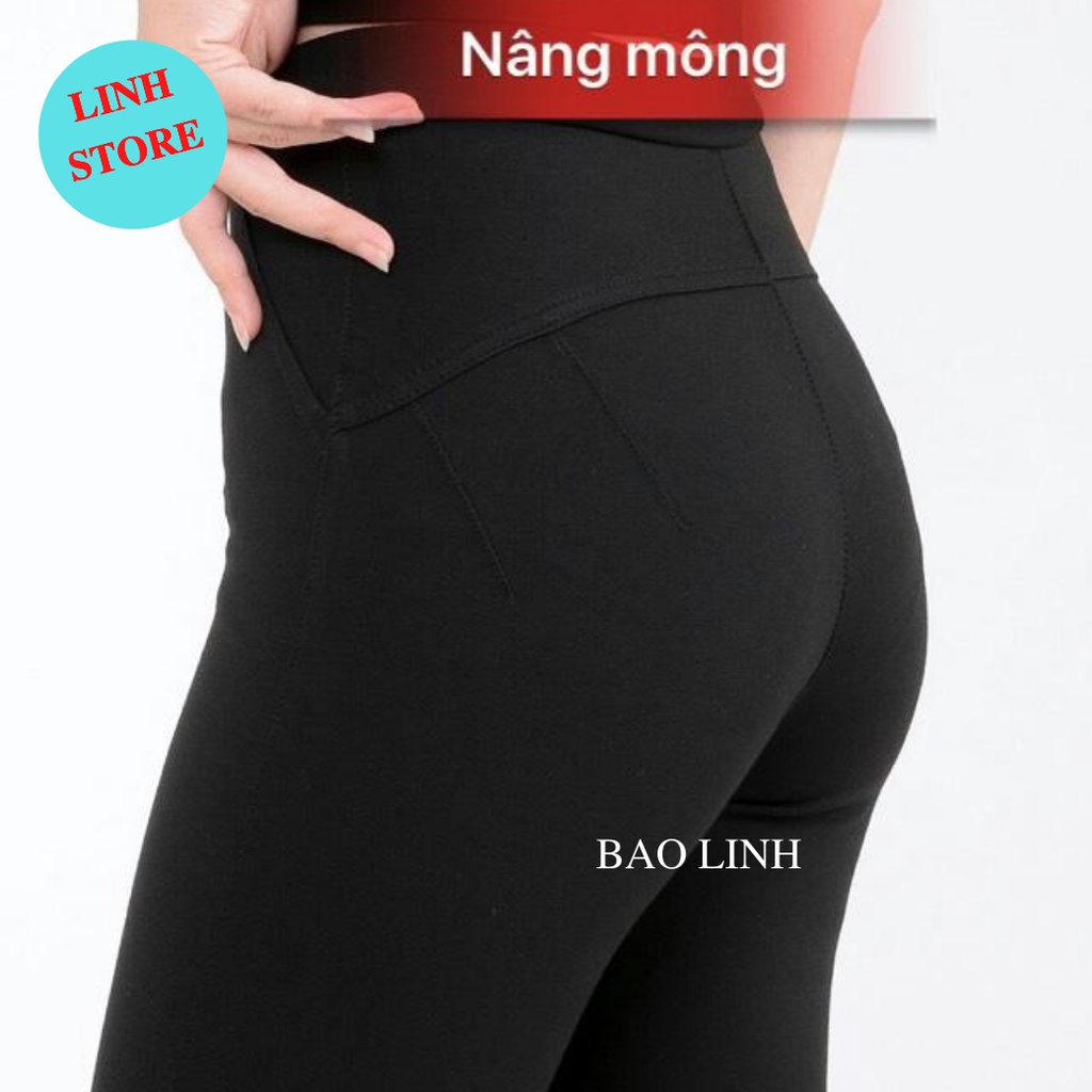 Quần Legging Nữ Dài Linh Store Bigsize Nâng Mông Nữ Lưng Cao Chất Liệu Cotton Mặc Đi Làm Đi Học