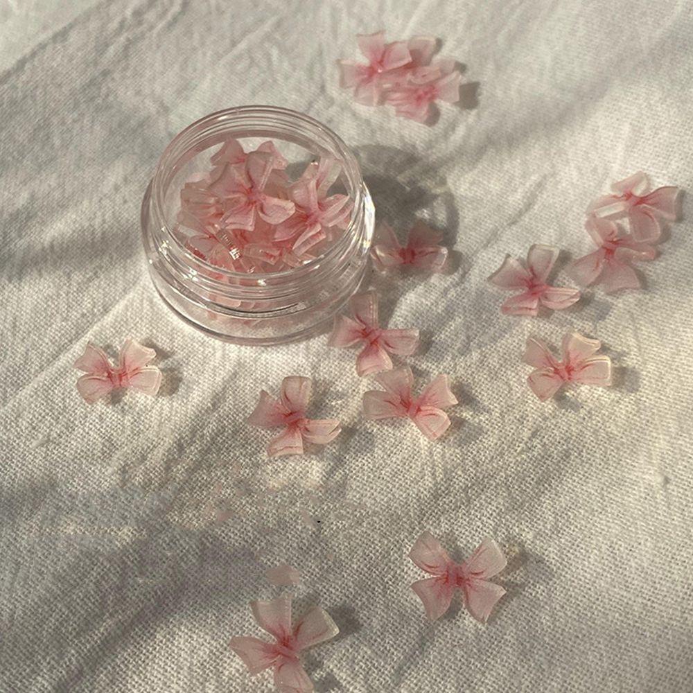 OCEANMAP Phụ Kiện Nơ Ruy Băng Trong Suốt Trang Trí Móng Tay Kiểu Nhật Bản Dễ Thương