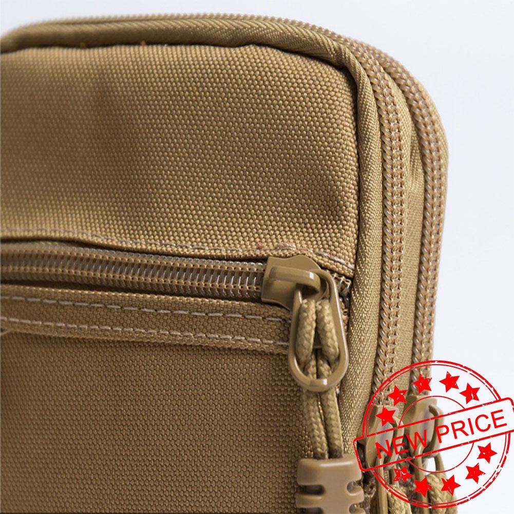 Túi Đeo Thắt Lưng Bằng Vải Oxford Hai Lớp 6.5 Inch Màu Đen + Móc Khóa Chống Nước Cho Nam M2L3