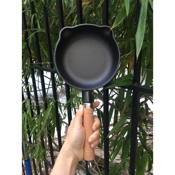 Chảo gang mini 16cm-20cm-25cm tay cầm chống bỏng-sử dụng bếp từ