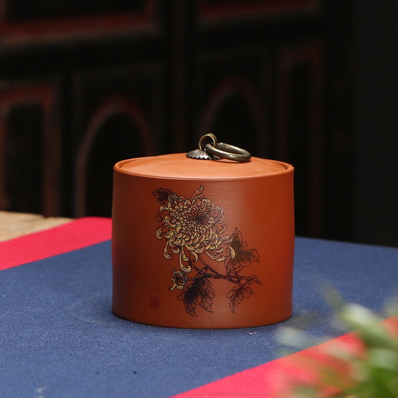 Hũ đựng trà họa tiết cây tre bằng sứ loại nhỏ | BigBuy360 - bigbuy360.vn