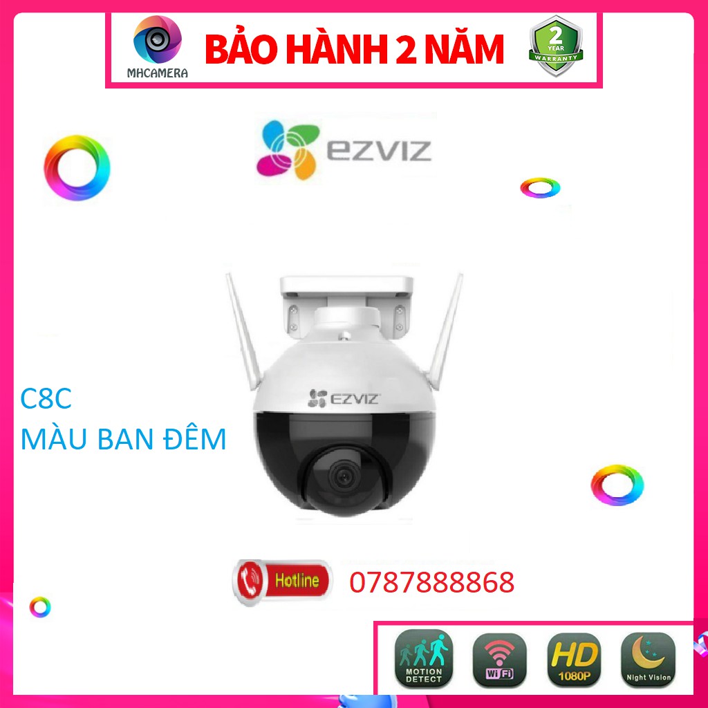 Camera 2M WIFI (Xoay) Ngoài Trời EZVIZ C8C Màu Ban Đêm Thông Minh 1080P c3wn c3w c6n c6cn c1c a22ep c22ep g22P