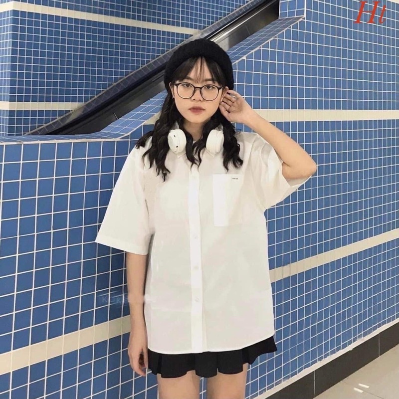 Áo sơ mi EES cộc tay in túi HT12