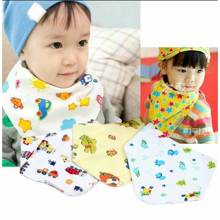 Combo 10 khăn yếm cotton 2 lớp (có nấc chỉnh)