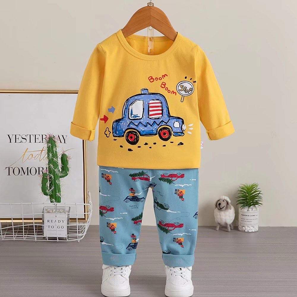 Đồ bộ bé trai quảng châu xuất hàn - Bộ cotton dài tay xuất hàn cho bé trai từ