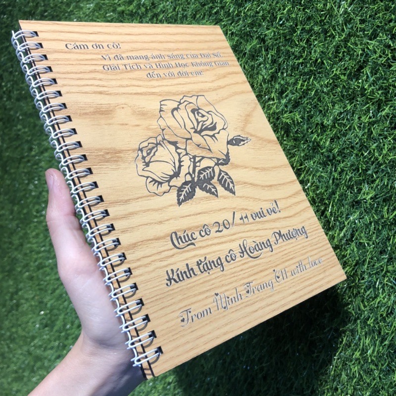 Sổ tay khắc theo yêu cầu hình hoa Hồng