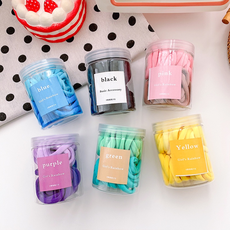Dây Buộc Tóc Cao Su Co Giãn Tốt Màu Sắc Đơn Giản Thời Trang Cho Nữ