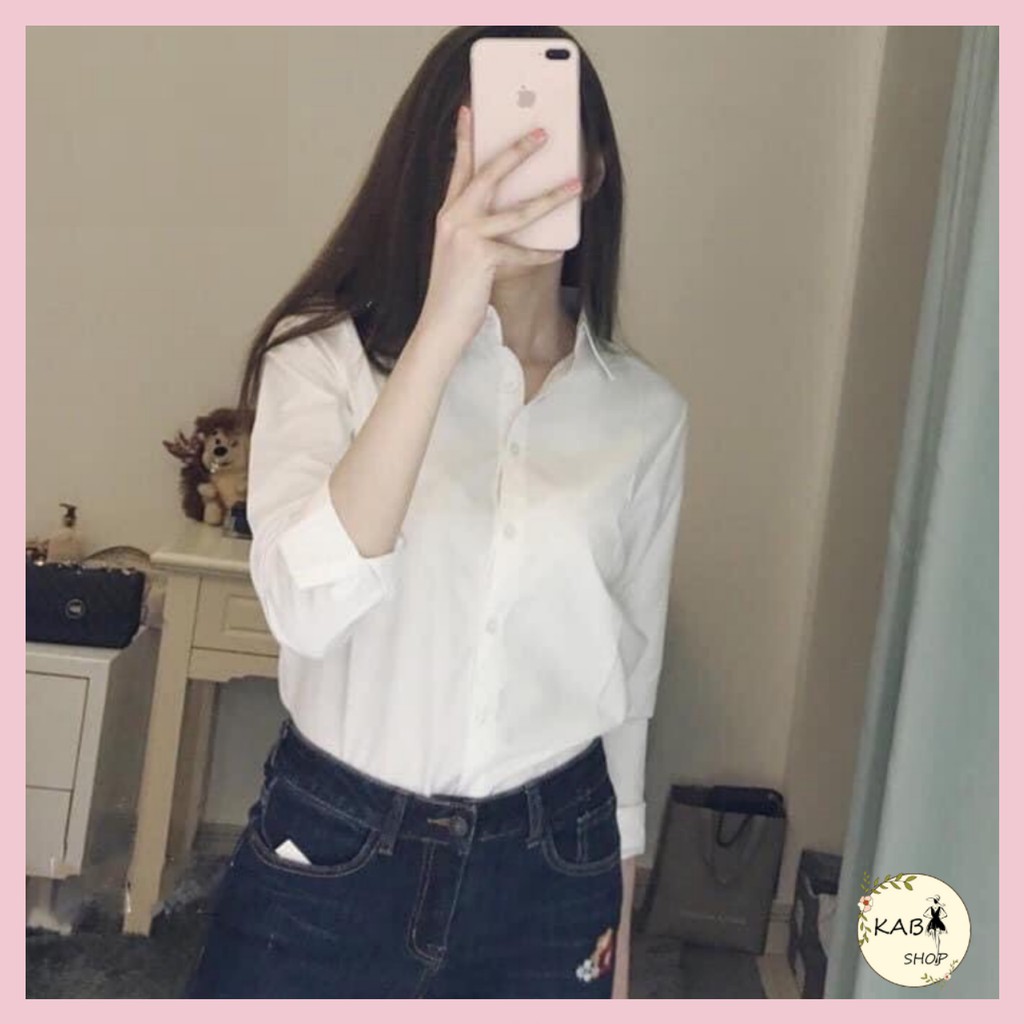Áo Sơ Mi Trơn BASIC áo đi học Unisex thô lụa mịn mát