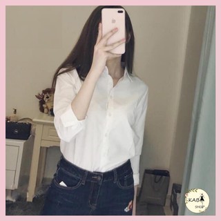 Áo sơ mi trơn basic áo đi học unisex thô lụa mịn mát