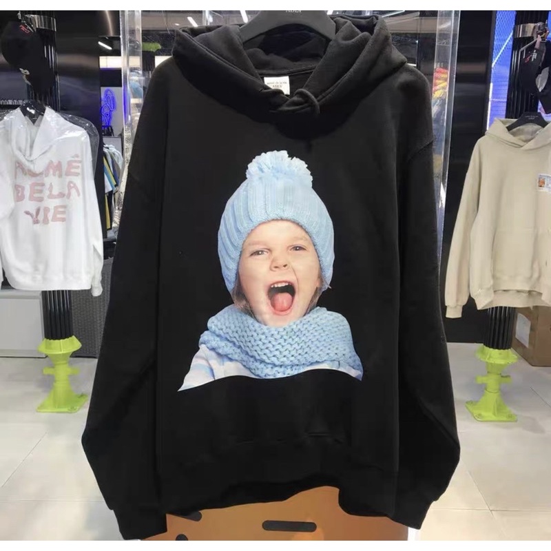 Áo nỉ hoodie ADLV baby face  sky blue beanie girl , áo nỉ mũ street wear Hàn Quốc unisex , Cocmer_vn